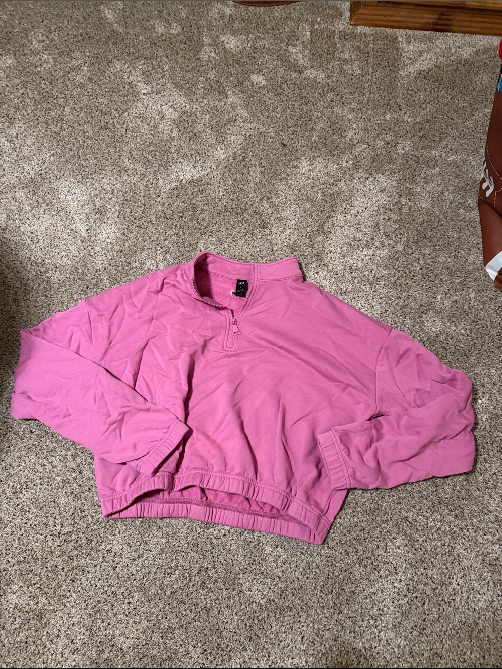 Women's Pink Quarter-Zip Pullover Top